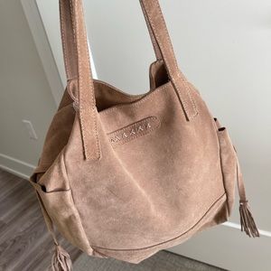 Suede tote bag